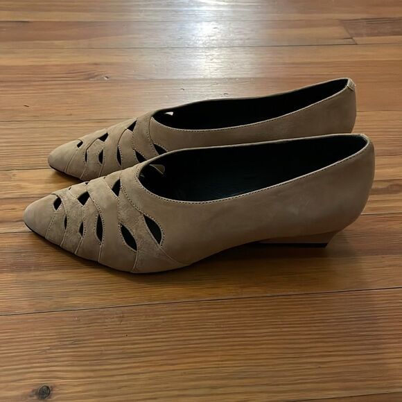 Jeffrey Campbell Handmade Ibiza Last Tan Suede Leather Pump Shoes Womens Size 9 - Picture 3 of 11